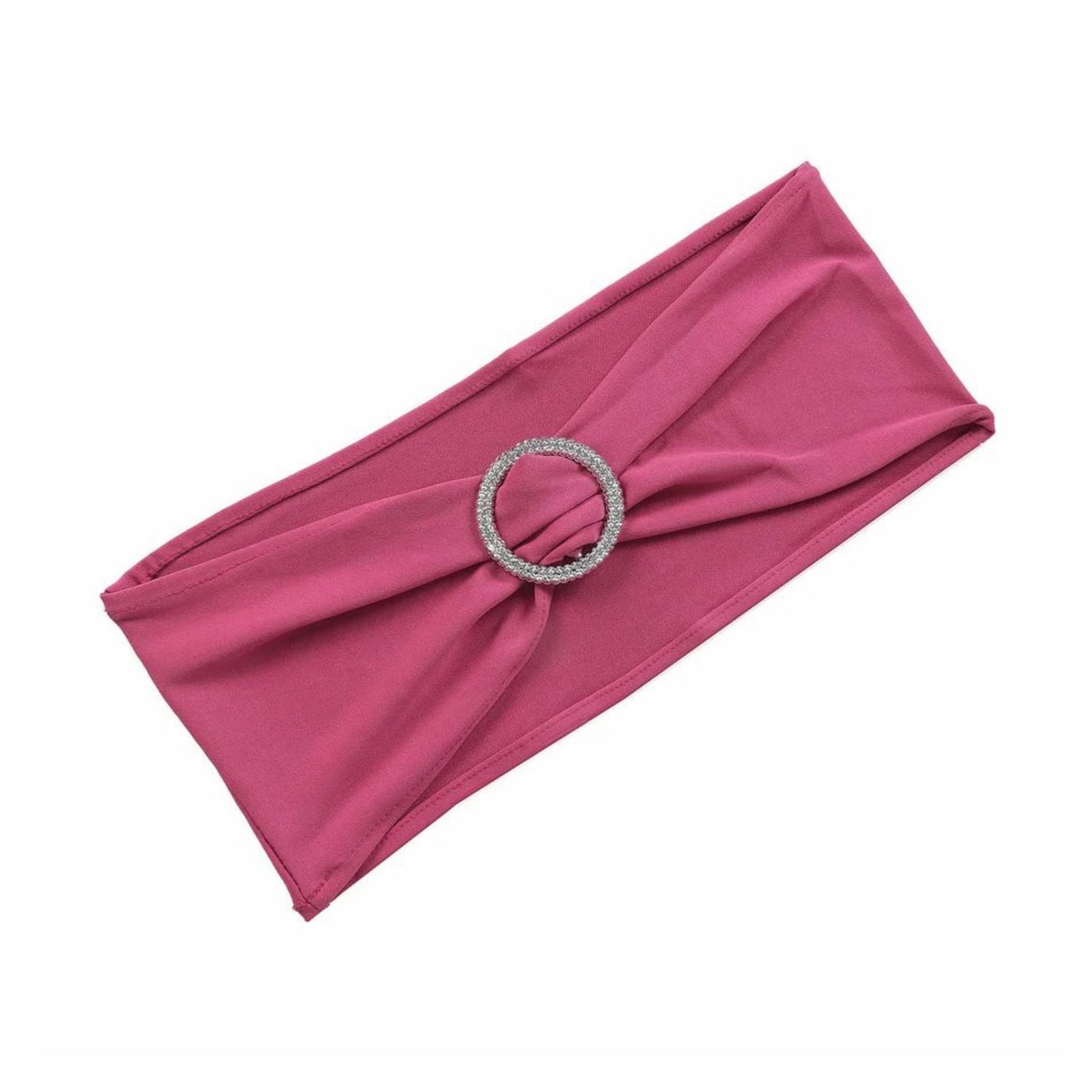 Home Collection 5Pcs Spandex Stretch Chair Sashes with Silver Diamond Ring Buckle