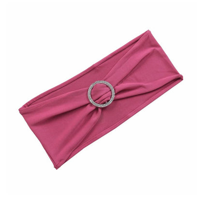 Home Collection 5Pcs Spandex Stretch Chair Sashes with Silver Diamond Ring Buckle