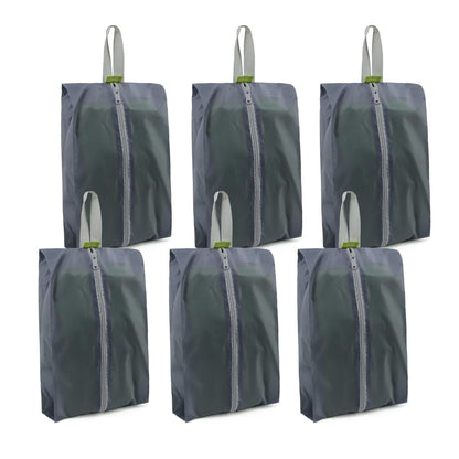 Home Collection Pack of 6 Travel Shoe Bags with Zipper and Handle