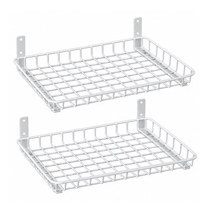 Home Collection Pack of 2 Heavy-Duty Metal Wall Mounted Storage Shelves 18x12 Inch
