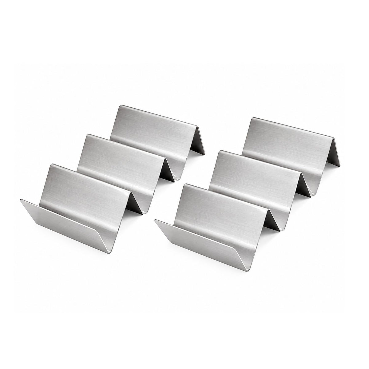 Home Collection Pack of 2 Stainless Steel Taco Holder Stand Truck Tray