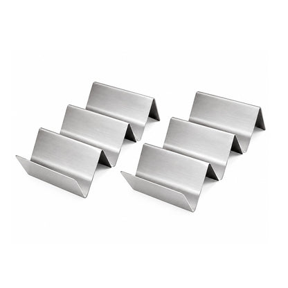 Home Collection Pack of 2 Stainless Steel Taco Holder Stand Truck Tray