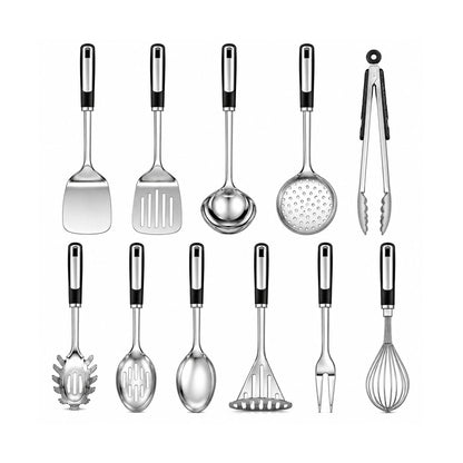 Home Collection Heat-Resistant Stainless Steel Cooking Utensil Set