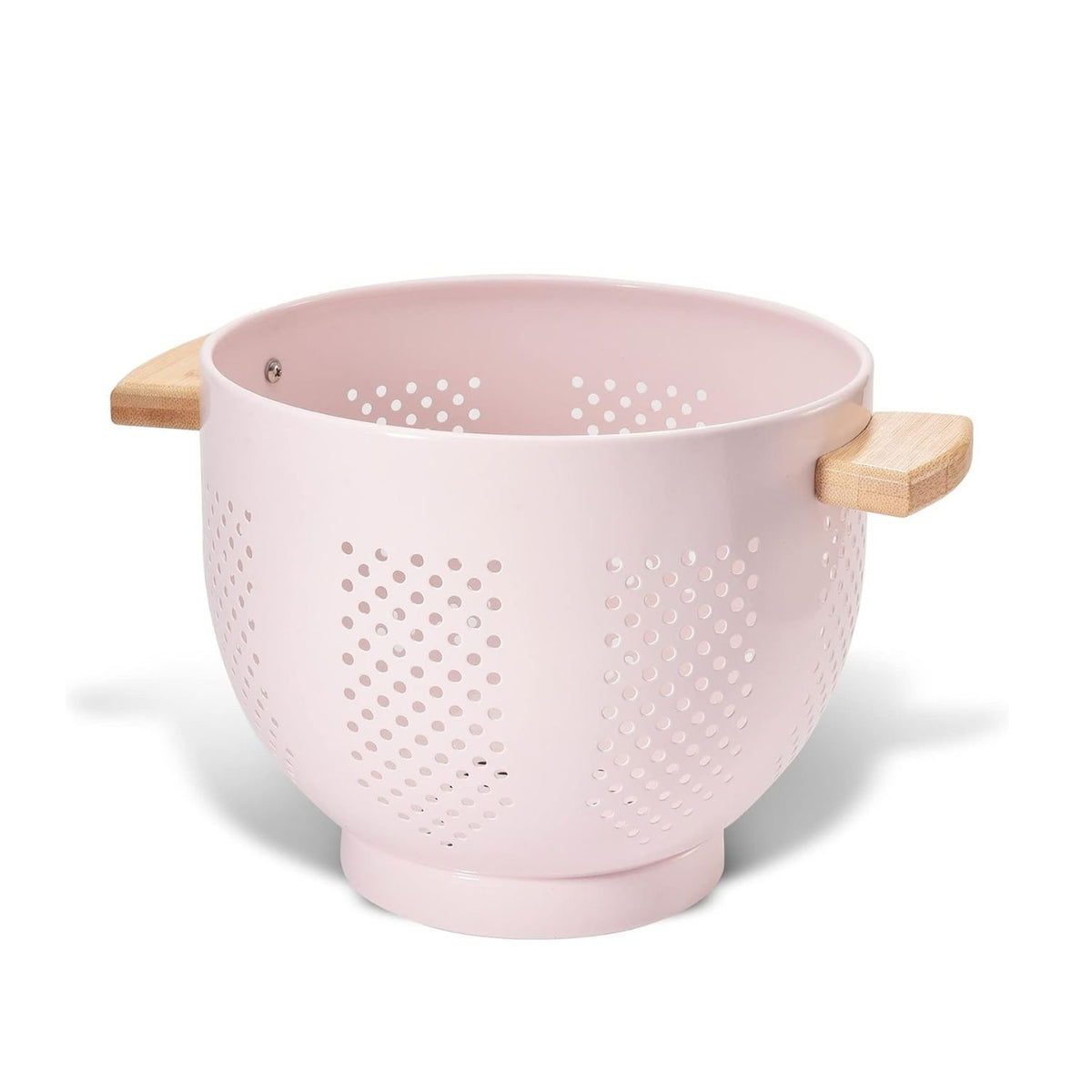 Home Collection 5.5 Qt Metal Colander with Wood Handles 11.26 Inch Large Kitchen Strainer