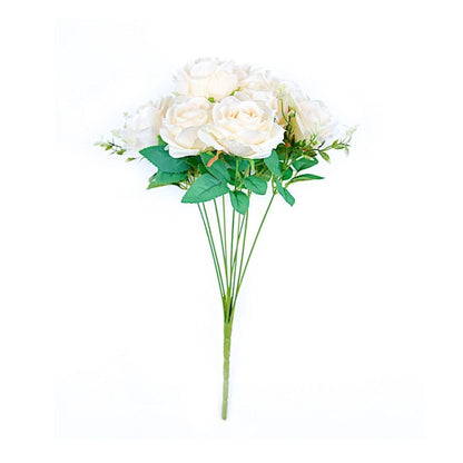 Home Collection 2 Bushes Artificial Silk Rose Flowers 18"