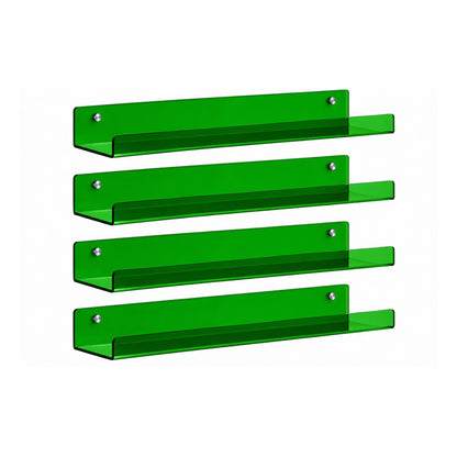 Home Collection Pack of 4 Acrylic Floating Wall Shelves for Display and Organization 15 Inch