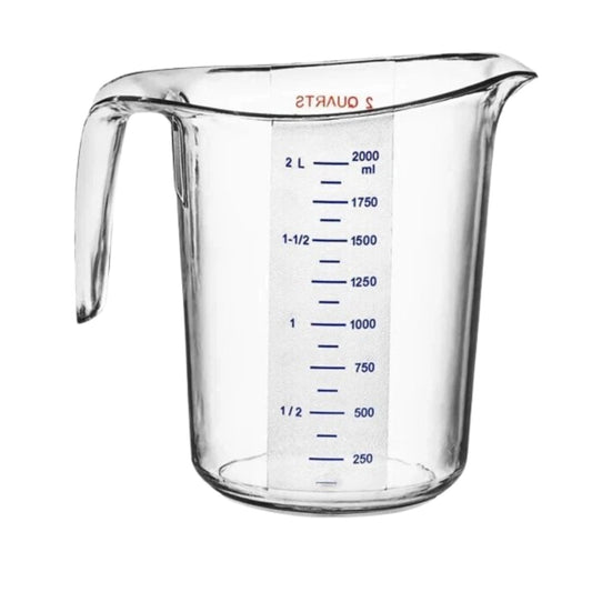 Home Collection 2 Qt Clear Plastic Measuring Cups with Graduations