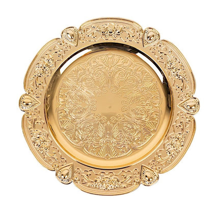 Home Collection Pack of 6 Round Floral Embossed Plastic Charger Plates 13 Inch