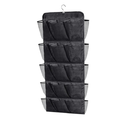 Home Collection 30 Pocket Dual-Sided Hanging Shoe Organizer with Rotating Hanger for Closet