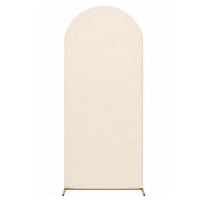 Home Collection Matte Fitted Spandex Round Top Wedding Arch Backdrop Stand Cover 6 ft