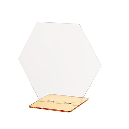 Home Collection Pack of 5 Hexagon Acrylic Table Number Stands 5 Inch