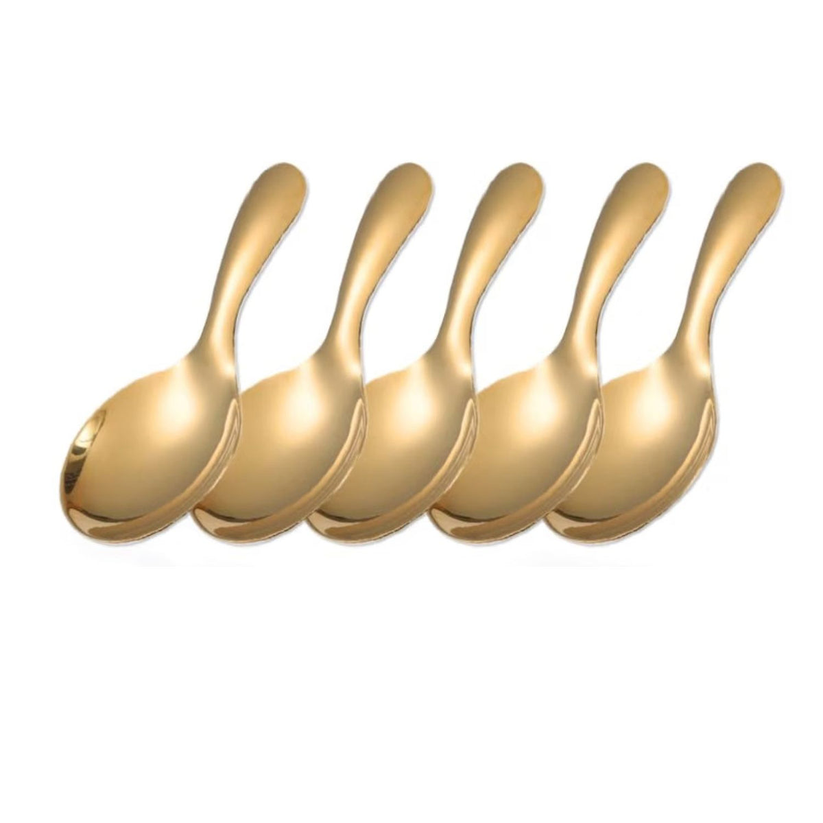 Home Collection Pack of 5 Stainless Steel Short Handle Scoops for Coffee Sugar Salt and Tea