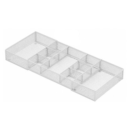 Home Collection Longer Expandable Mesh Desk Drawer Organizer Tray with 10 Adjustable Compartments