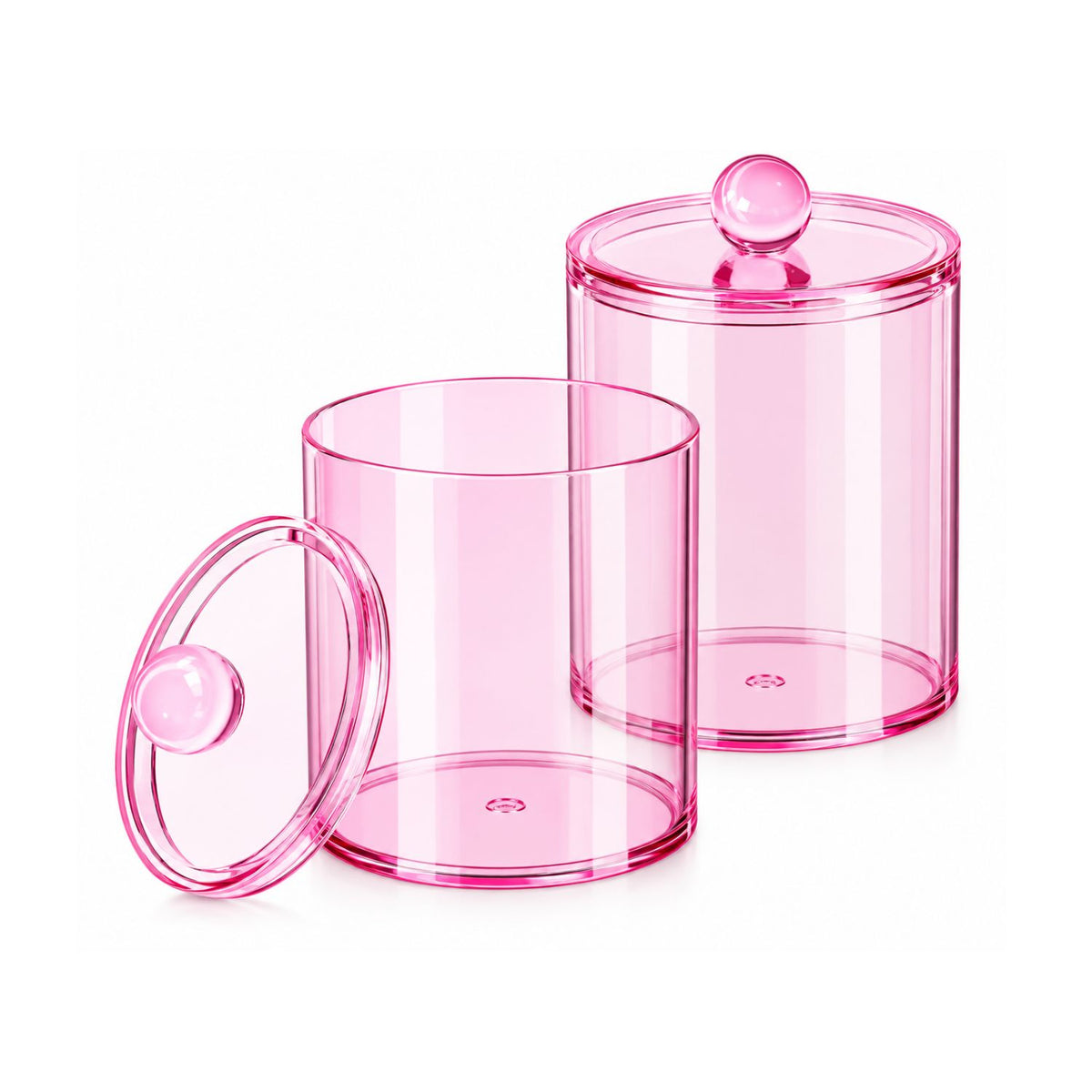 Home Collection Acrylic Cotton Ball Holder Jar with Lid Bathroom Vanity Organizer