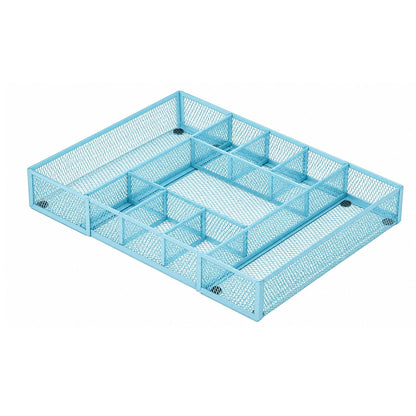 Home Collection Expandable Mesh Desk Drawer Organizer Tray with 10 Adjustable Compartments