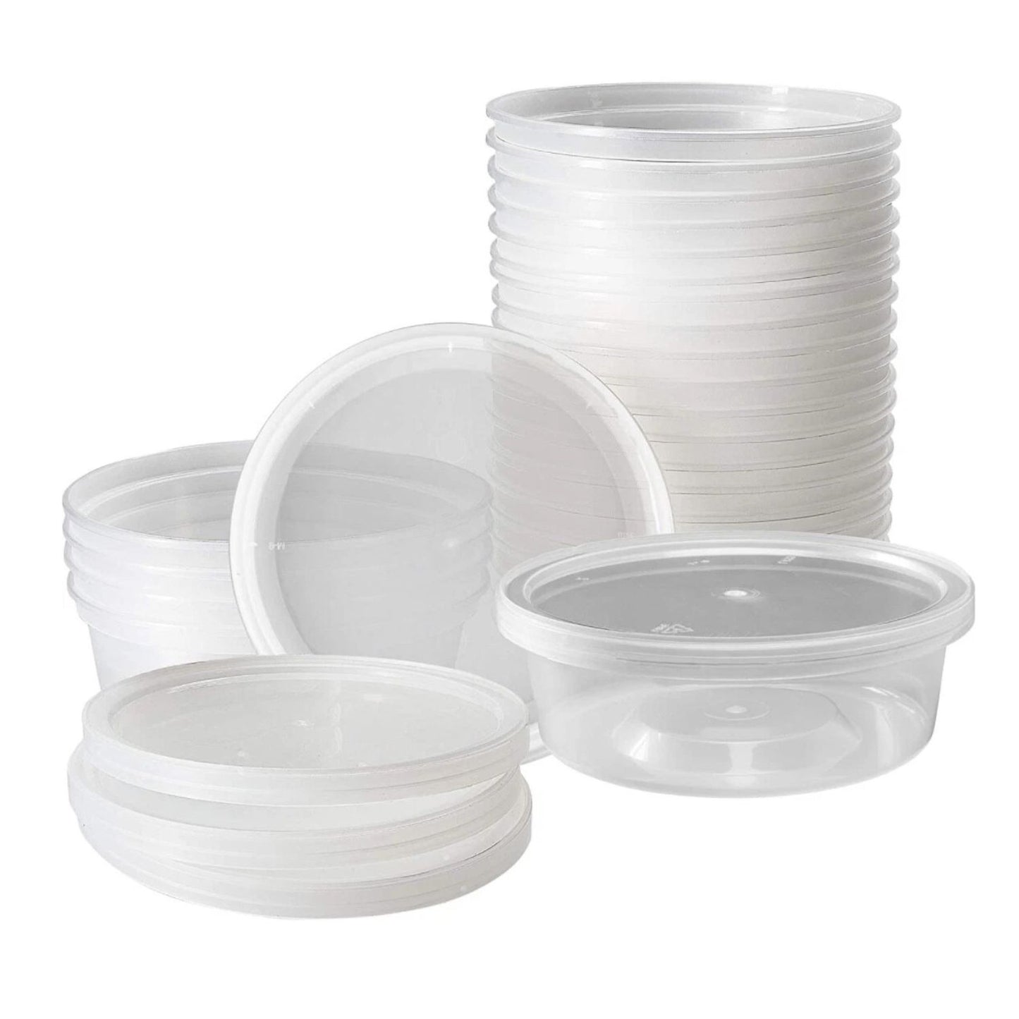 Home Collection Plastic Food Storage Containers with Lids 8 oz