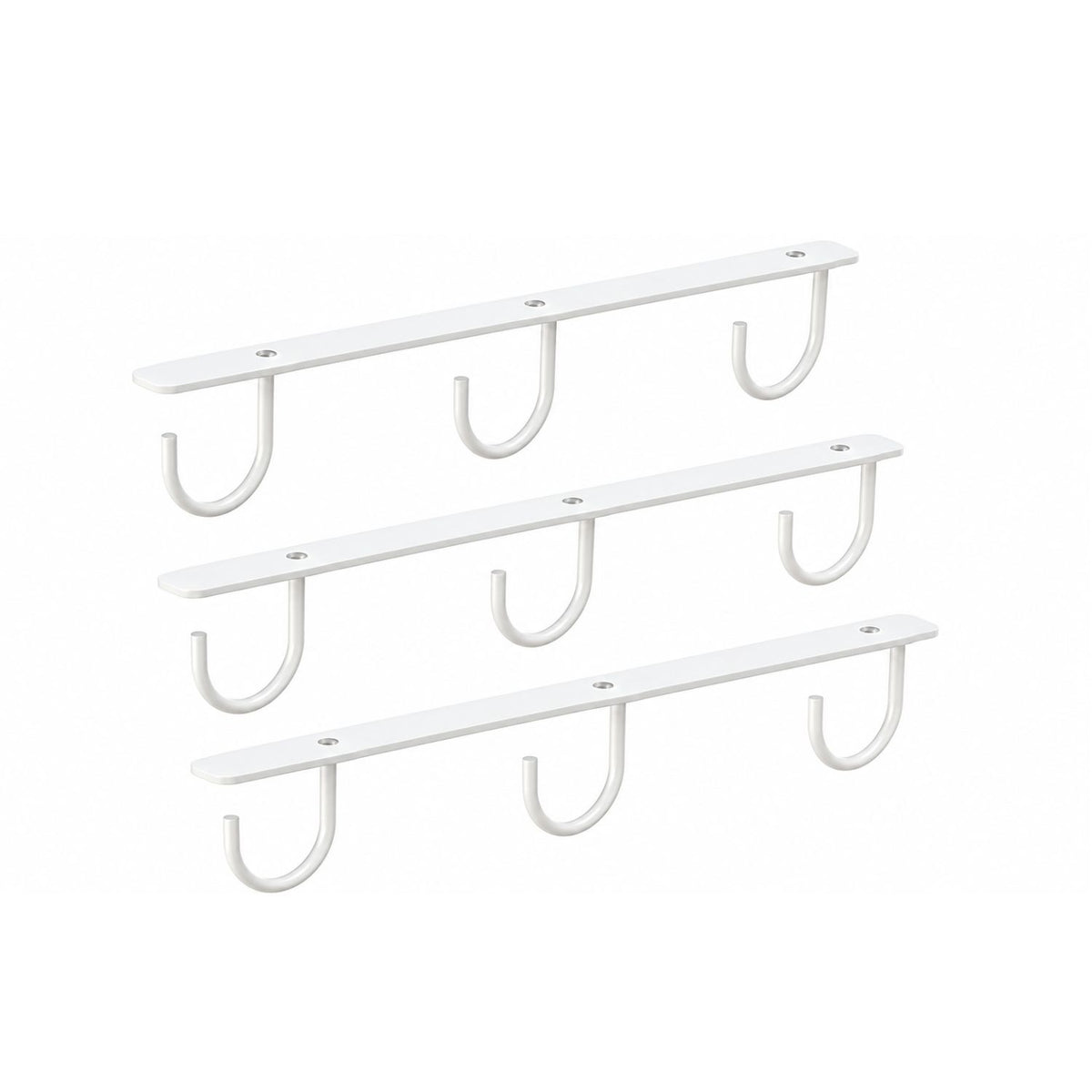 Home Collection Pack of 3 Under Cabinet Mug Holders with 9 Hooks for Cups and Utensils