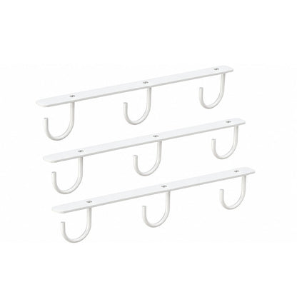 Home Collection Pack of 3 Under Cabinet Mug Holders with 9 Hooks for Cups and Utensils
