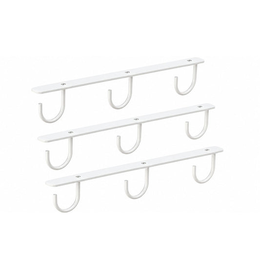 Home Collection Pack of 3 Under Cabinet Mug Holders with 9 Hooks for Cups and Utensils