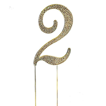 Home Collection Numbers Crystal Rhinestone Cake Topper 4.5 Inch
