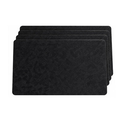 Home Collection Pack of 4 Waterproof Vinyl Leather Placemats Wipeable Dining Table Mats
