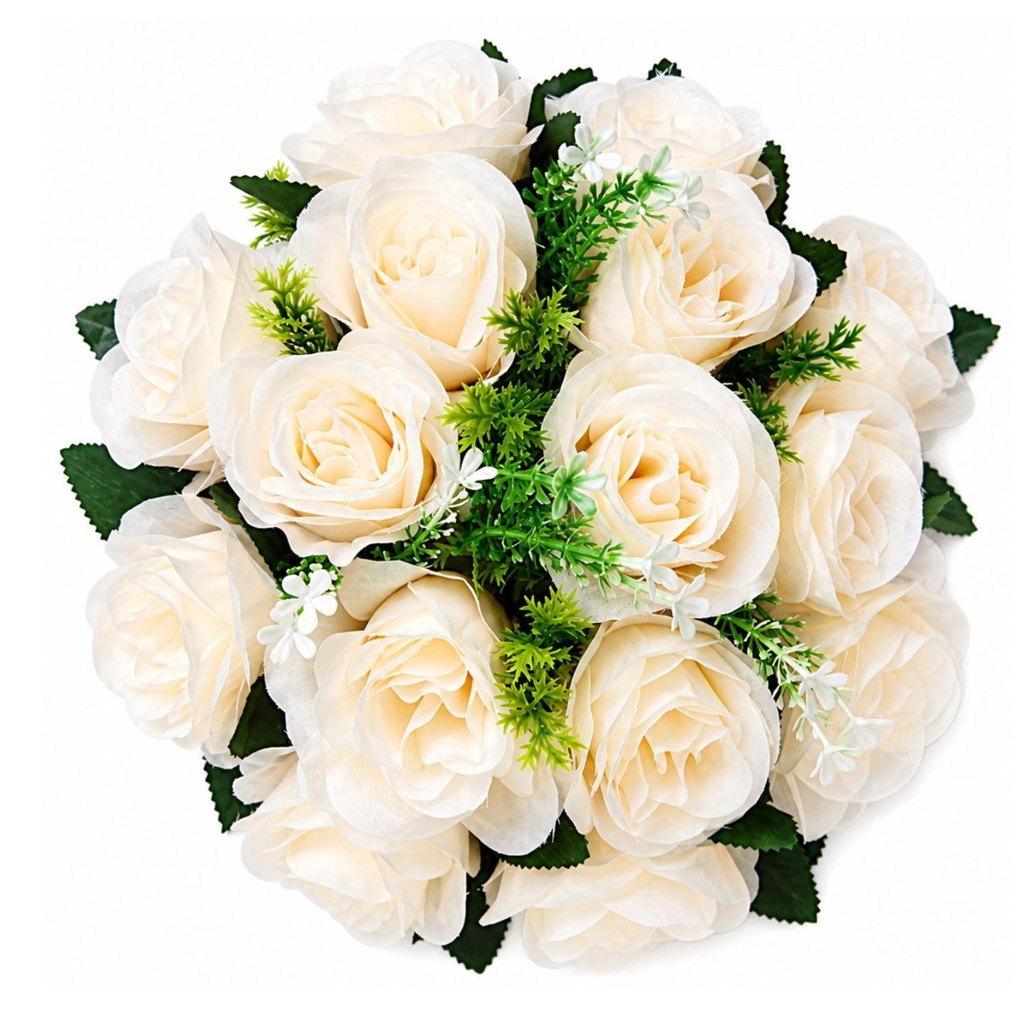 Pack of 2 Bouquets Silk Rose Flower Balls 10 Inch
