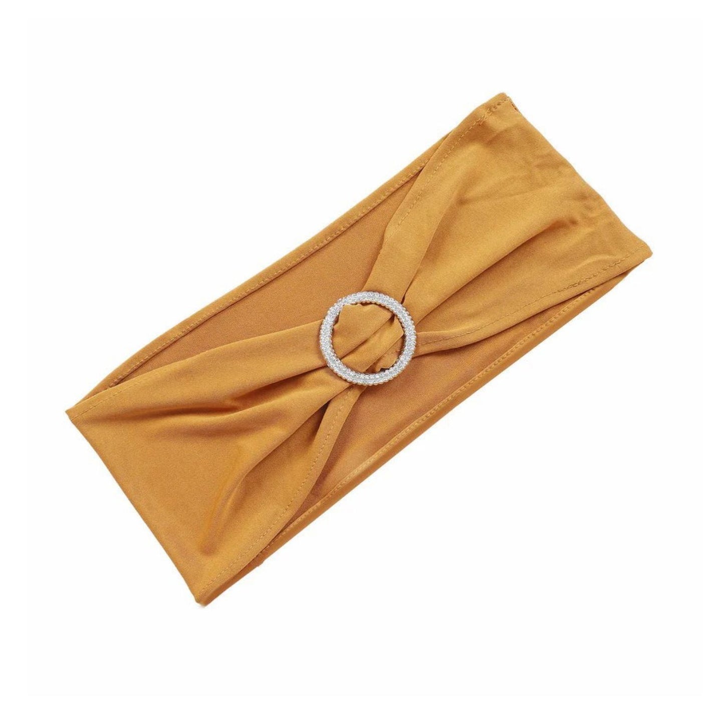 Home Collection 5Pcs Spandex Stretch Chair Sashes with Silver Diamond Ring Buckle