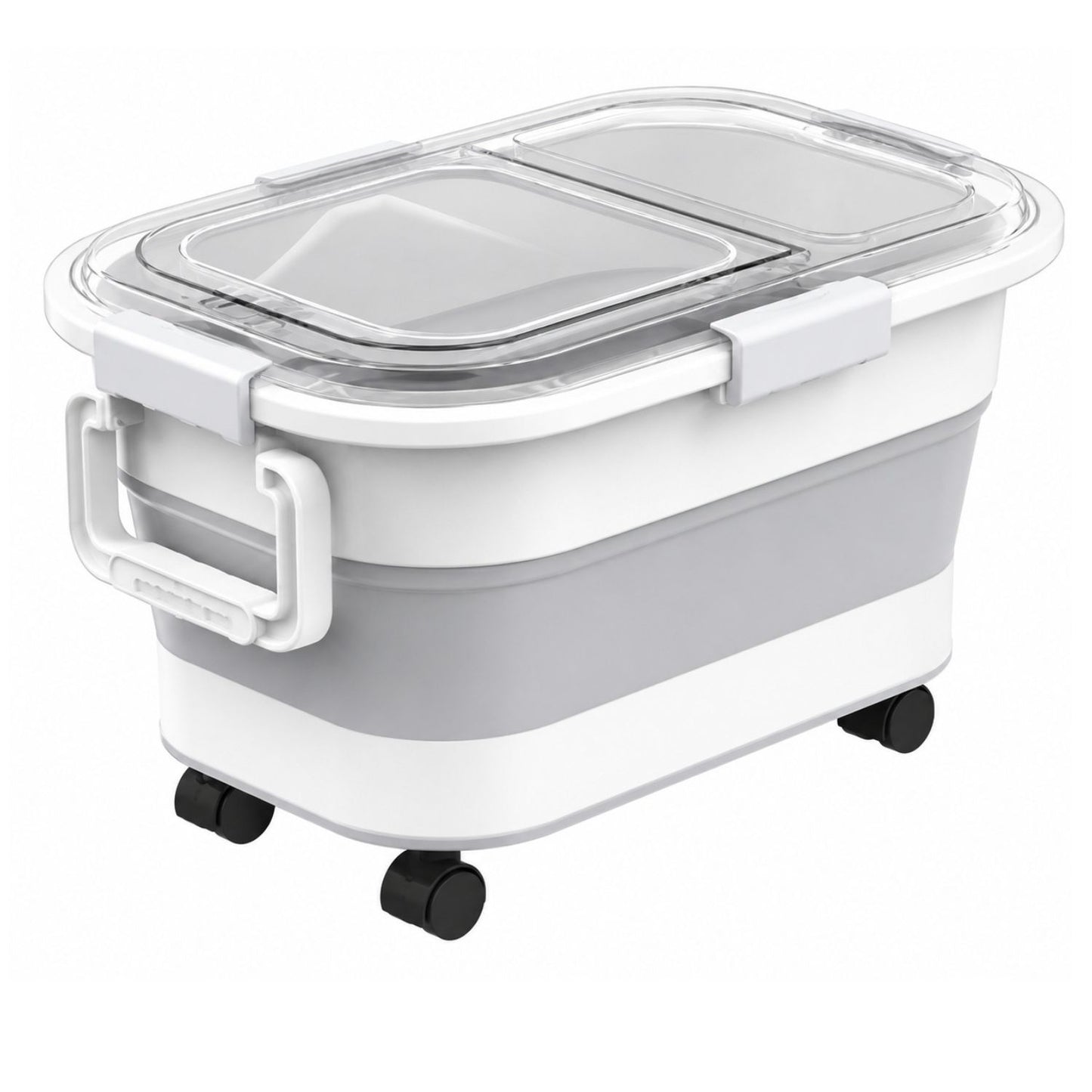 Home Collection Collapsible Airtight Rice Storage Container with Wheels