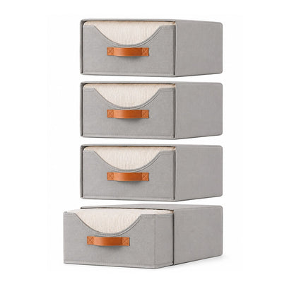 Home Collection Stackable Closet Storage Drawers with Clear Window 16.5 Inch