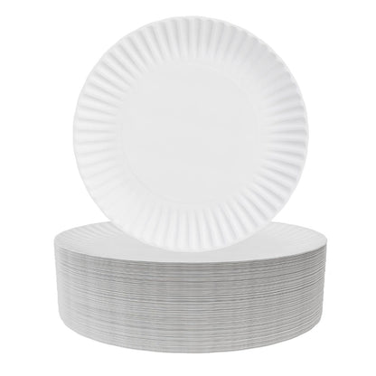 Home Collection Uncoated Disposable Paper Plates 9"