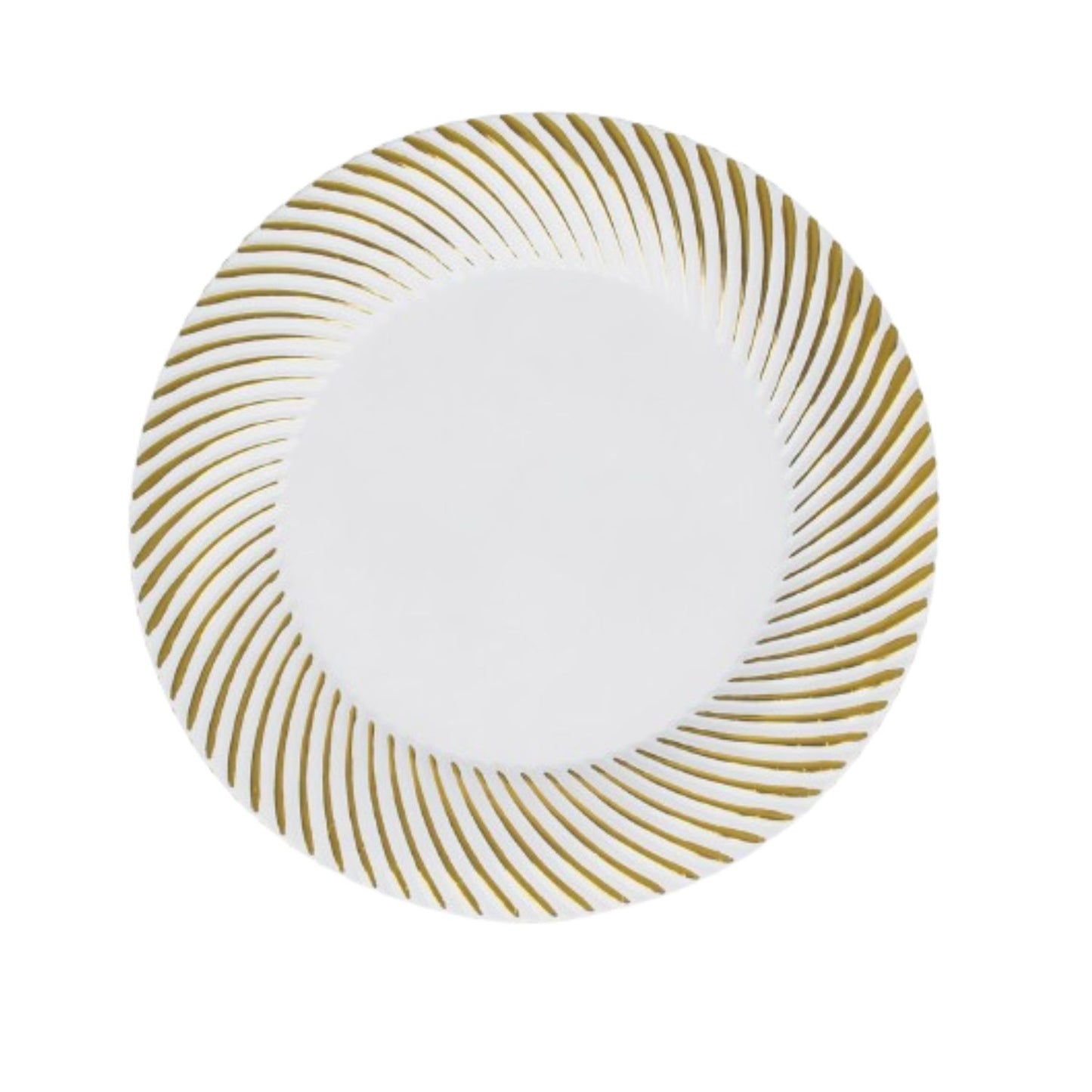 Home Collection Pack of 10 Round Plastic Salad and Dinner Plates with Swirl Rim 7"