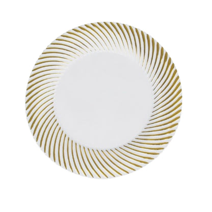 Home Collection Pack of 10 Round Plastic Salad and Dinner Plates with Swirl Rim 7"