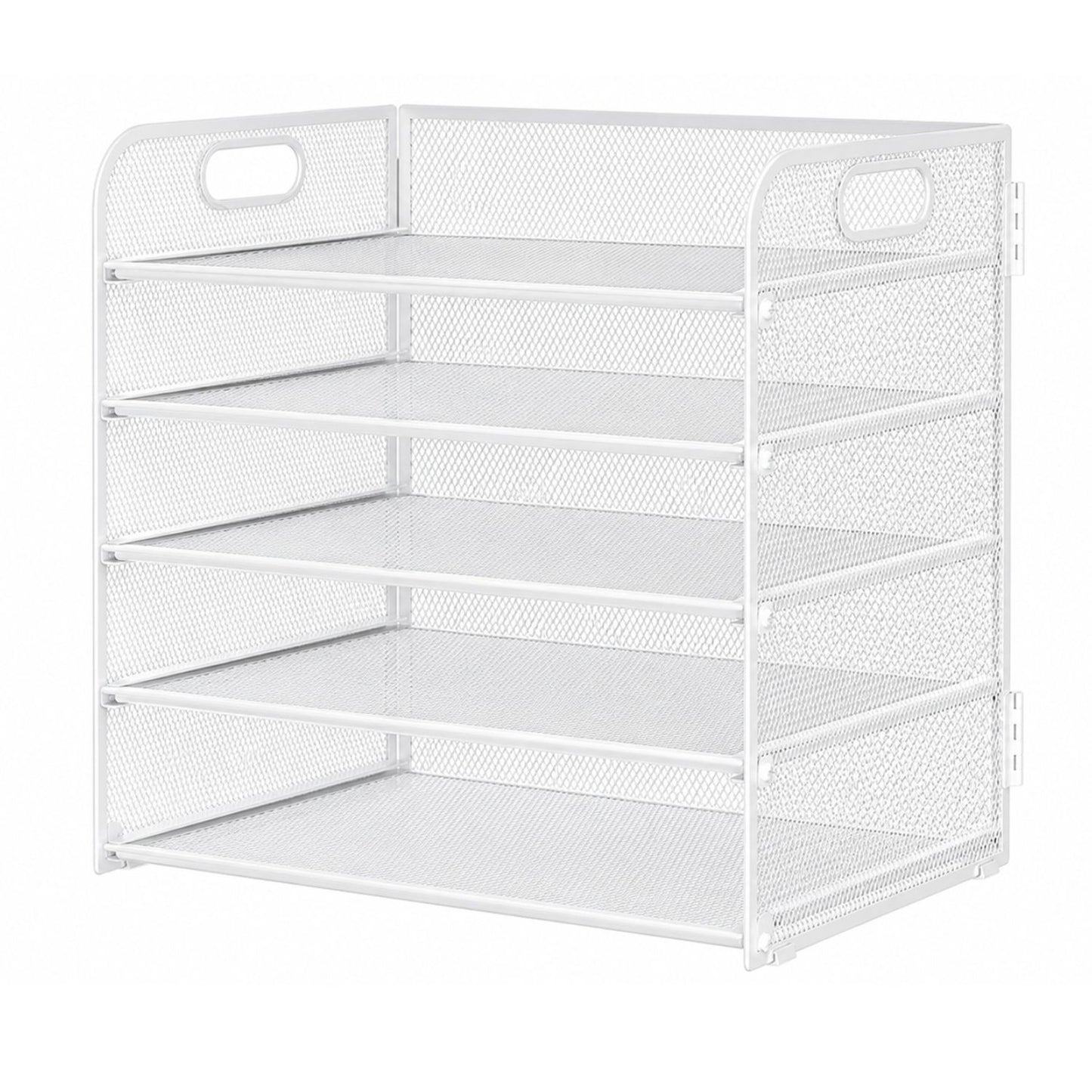 Home Collection 5 Tier Mesh Paper Organizer Letter Tray with Handle Desk File Holder