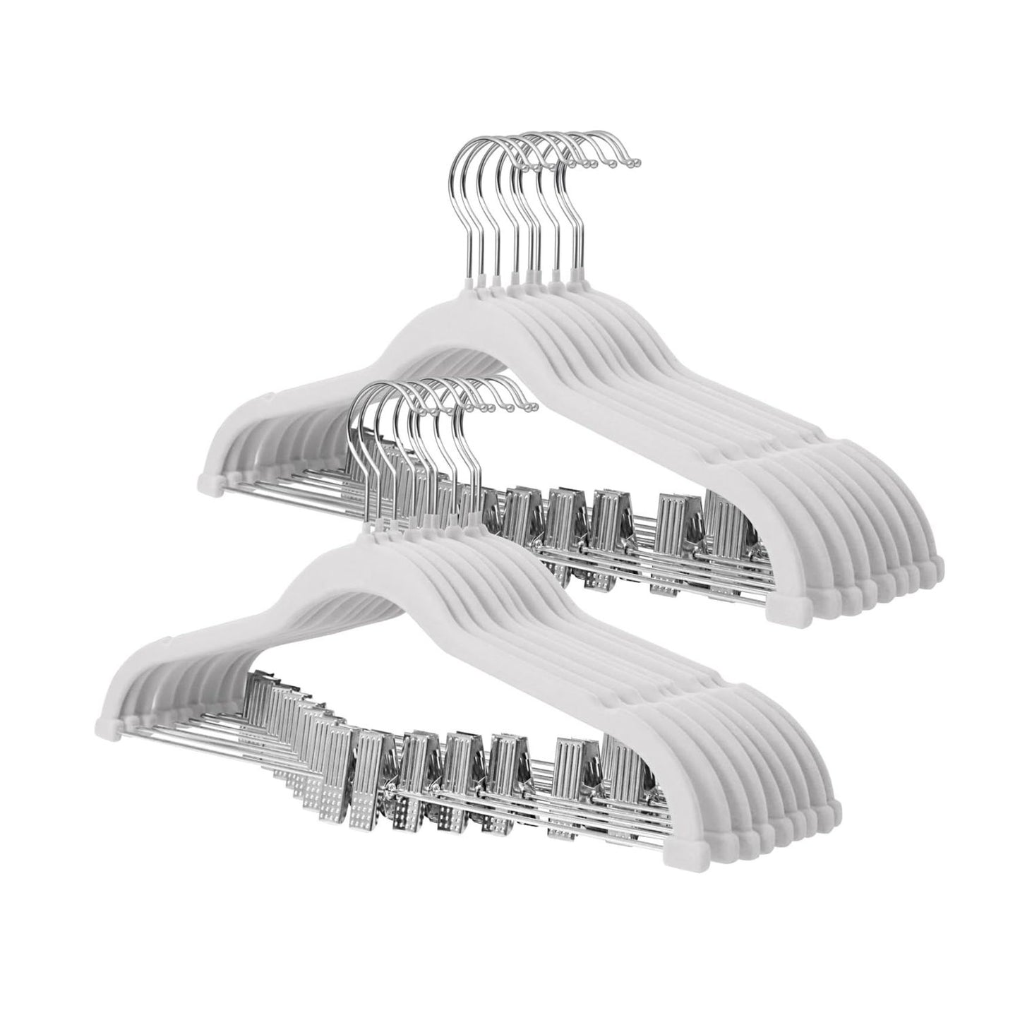 Home Collection Pack of 18 Non-Slip Velvet Pants Hangers with Movable Clips 16.8 Inch