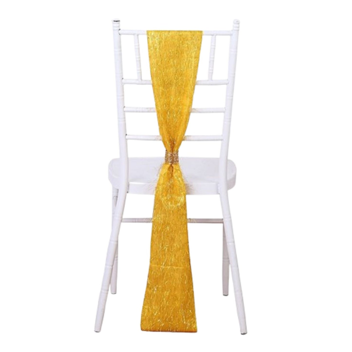 Home Collection 5Pcs Polyester Chair Sashes with Metallic Fringe