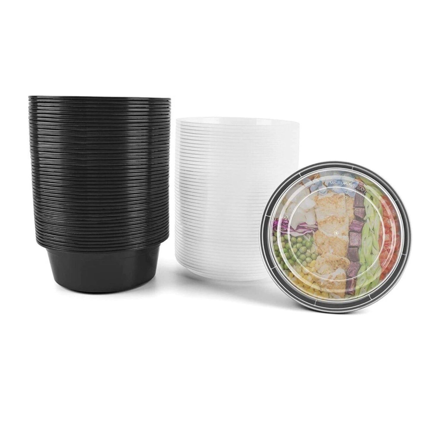 Home Collection 24 oz Plastic Round Meal Prep Containers with Lids