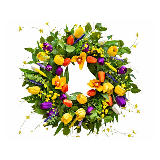 Home Collection Spring Summer Wreath for Front Door 24-Inch