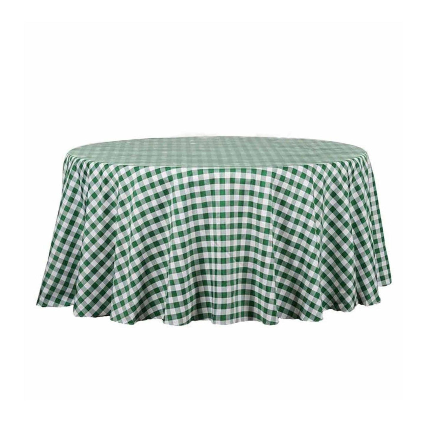 Home Collection Checkered Gingham Polyester Round Tablecloth 108"