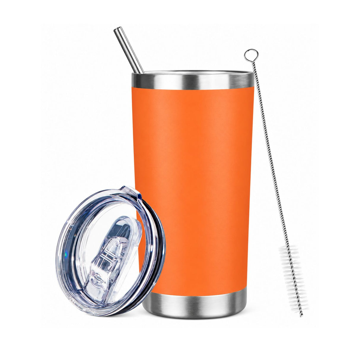 Home Collection Double Wall 20 oz Stainless Steel Insulated Tumbler with Lid and Straw