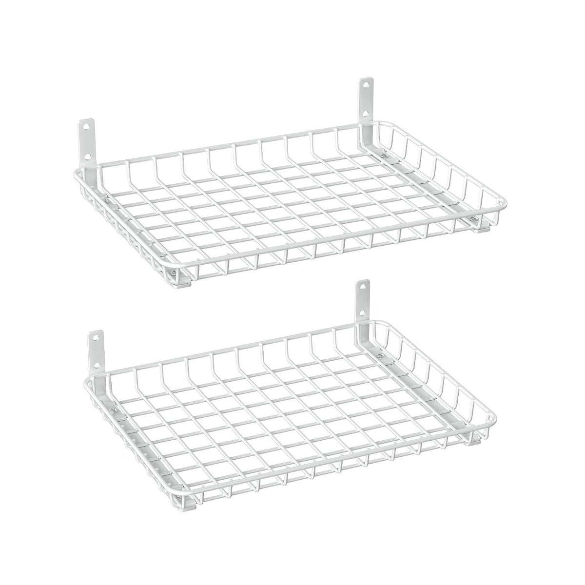 Home Collection Pack of 2 Heavy-Duty Metal Wall Mounted Storage Shelves 18x12 Inch