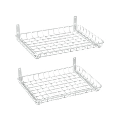 Home Collection Pack of 2 Heavy-Duty Metal Wall Mounted Storage Shelves 18x12 Inch