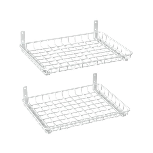 Home Collection Pack of 2 Heavy-Duty Metal Wall Mounted Storage Shelves 18x12 Inch