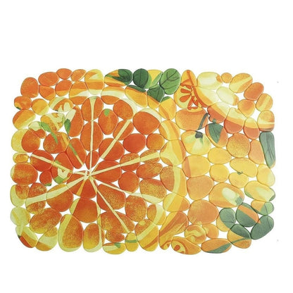 Home Collection Printed PVC Sink Mat 15.7x11.8 Inch Flexible Pebble