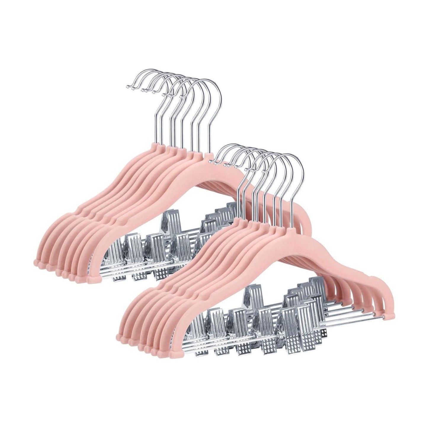 Home Collection Pack of 16 Non-Slip Velvet Hangers with Movable Clips 11.8 Inch