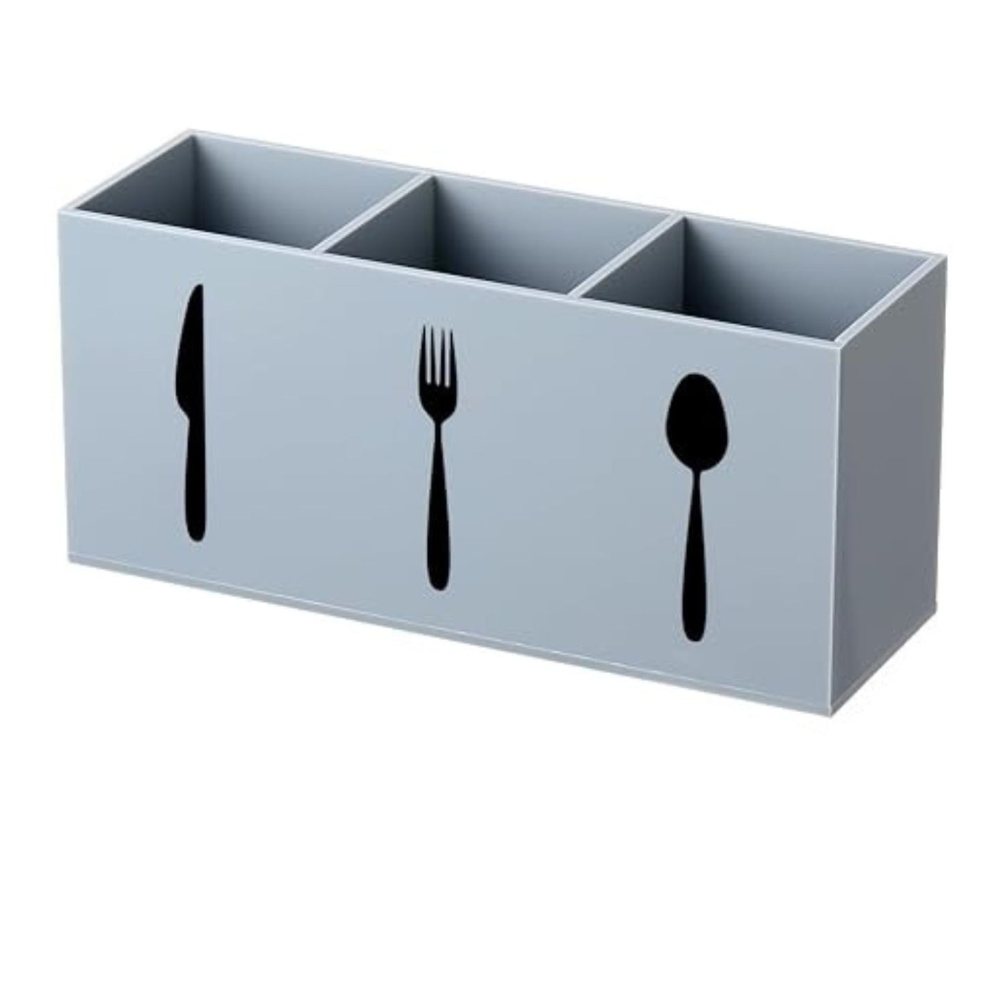 Home Collection Acrylic Cutlery Storage Organizer Bin 3 Section Silverware Caddy