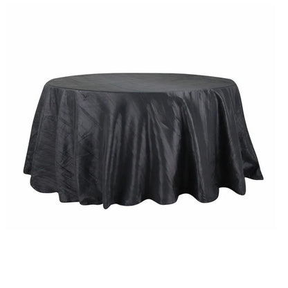 Home Collection Round Crinkled Taffeta Tablecloth 132"