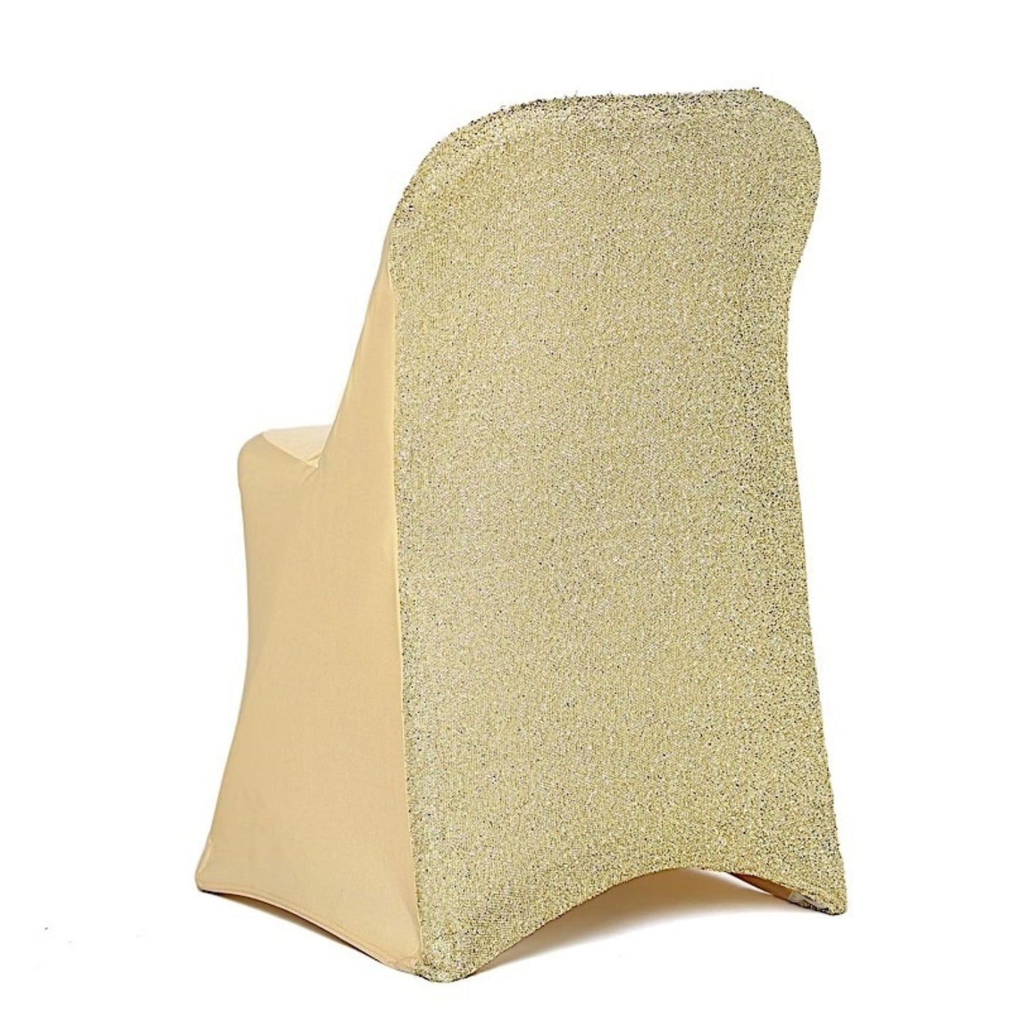 Home Collection Pack of 6 Spandex Folding Chair Covers with Glitter Metallic Back