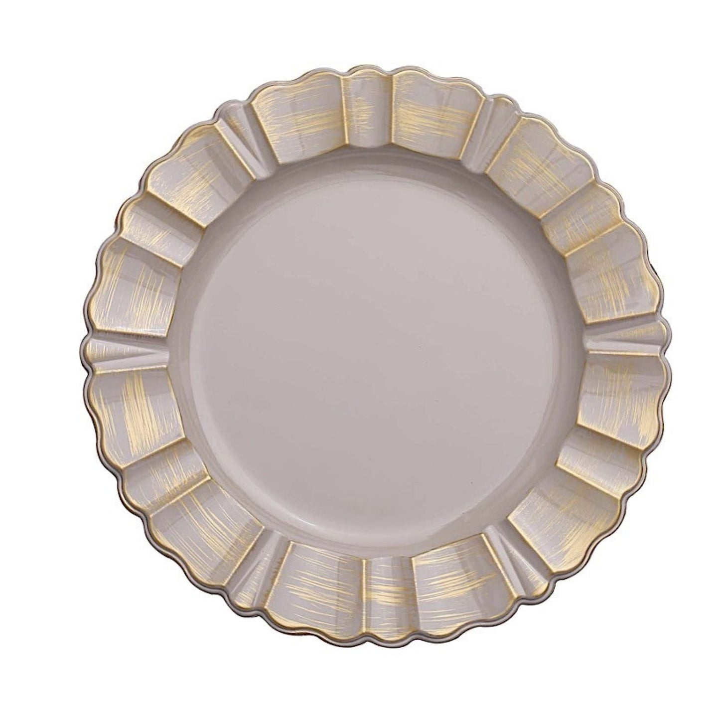 Home Collection 6-Pack Round Scalloped Trim Charger Plates 13"