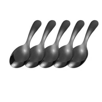 Home Collection Pack of 5 Stainless Steel Short Handle Scoops for Coffee Sugar Salt and Tea
