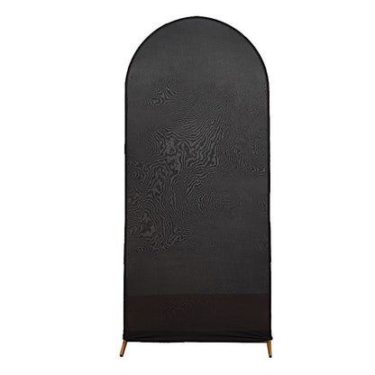 Home Collection Matte Fitted Spandex Round Top Wedding Arch Backdrop Stand Cover 6 ft